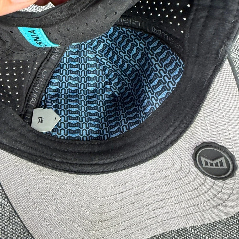 Melin Odyssey Stacked‎ Hydro Hat Mens OSM Black Water Resistant Snapback Cap